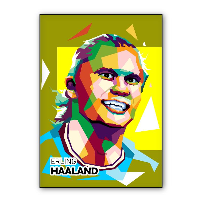 Haaland in pop illustration colourfull style