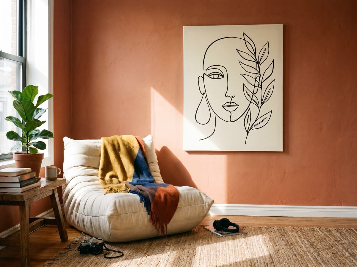 Premium canvas print on display in a beautifully designed living room
